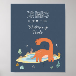 Affiche Symbole de boisson Dinosaur Cute