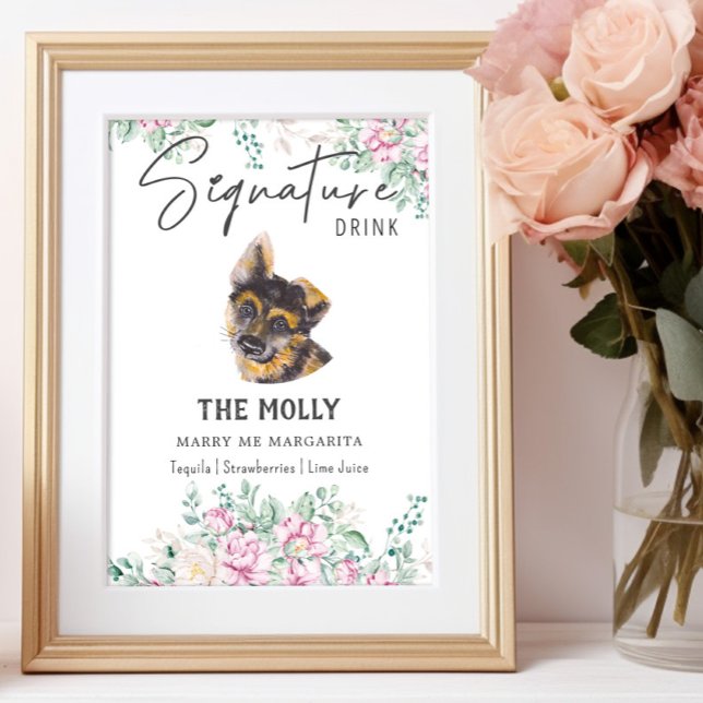 Affiche Symbole de boisson du chien chiot allemand (Créateur téléchargé)