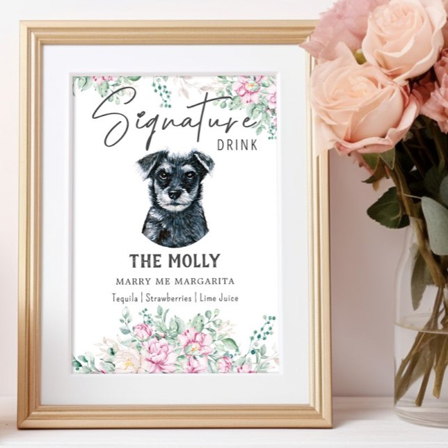 Affiche Symbole de boisson Schnauzer Dog Signature (Créateur téléchargé)