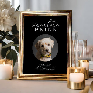 Affiche Symbole de boisson Simple Black Modern Animal Sign