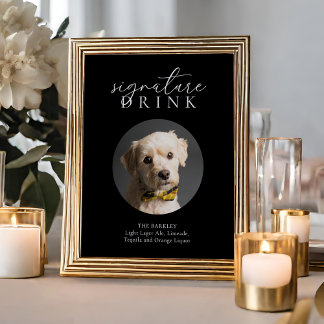 Affiche Symbole de boisson Simple Black Modern Animal Sign