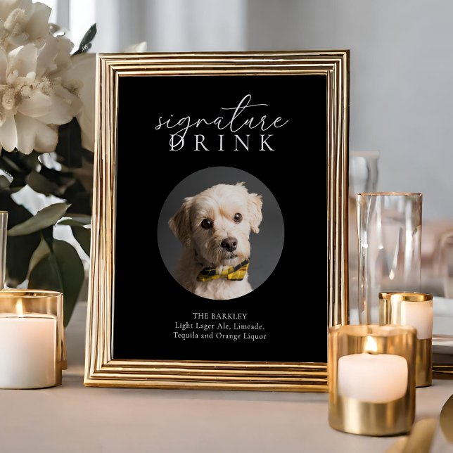 Affiche Symbole de boisson Simple Black Modern Animal Sign (Créateur téléchargé)