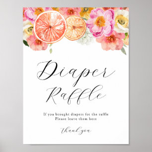 Affiche Symbole de carafe de couches de fleurs d'agrumes r