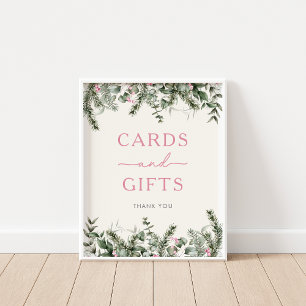 Affiche Symbole de cartes et cadeaux Woodland d'hiver