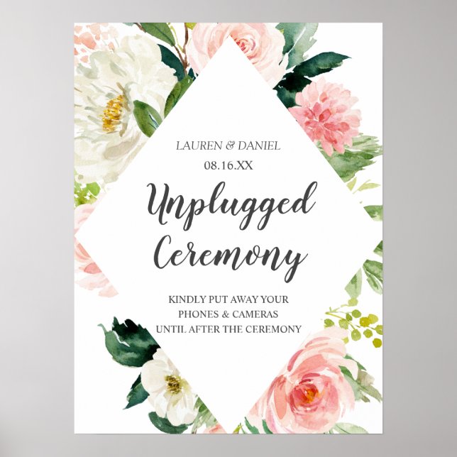 Affiche Symbole de cérémonie Mariage moderne Blush Chic Un (Devant)