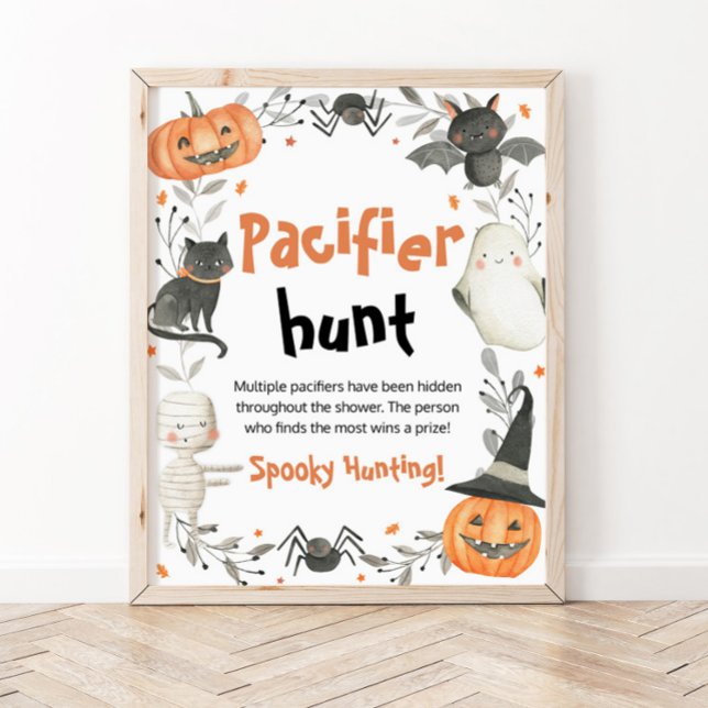 Affiche SYMBOLE DE CHASSE Baby shower Halloween Cute (Créateur téléchargé)