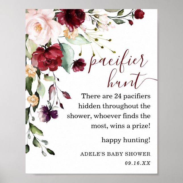 Affiche SYMBOLE DE CHASSE BROUILLÉE Florale (Devant)