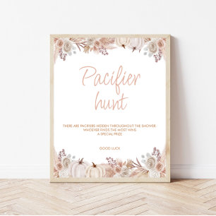 Affiche Symbole de chasse du Baby shower Citrouille Boho