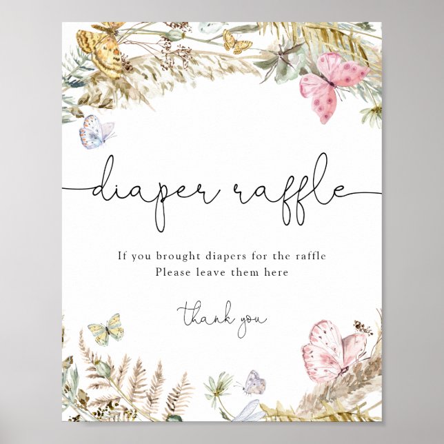 Affiche Symbole de chaudière Papillons Bébés (Devant)