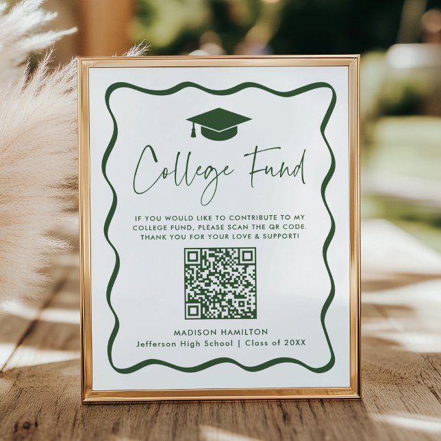 Affiche Symbole de code QR du Fonds Green College Modern (Créateur téléchargé)