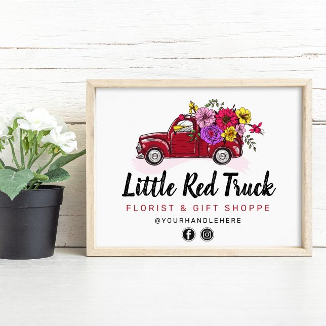 Affiche Symbole de commercialisation du fleuriste Vintage  (Créateur téléchargé)
