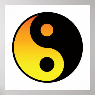 Affiche Symbole de couleur Yin Yang.