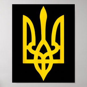 Affiche Symbole de crête de drapeau ukrainien Logo Ukraine