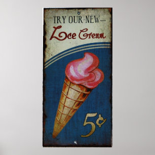 Affiche SYMBOLE DE CRISE DE glace Réplique antique