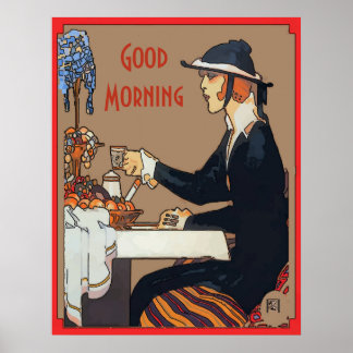 Affiche Symbole de cuisine café Vintage