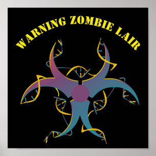 Affiche Symbole de danger de bio épissage génétique