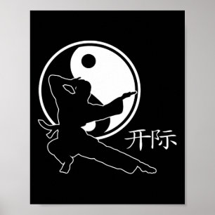 Affiche Symbole de danse des arts martiaux Karate Kick Fig