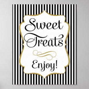 Affiche Symbole de dessert Black Gold Sweet Traitements