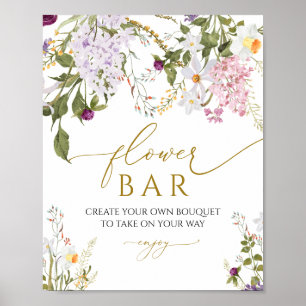Affiche Symbole de douche à barre de fleurs Fleurs sauvage