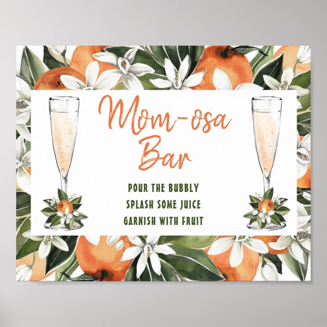 Affiche Symbole de douche Momosa Bar Orange Blossom (Devant)