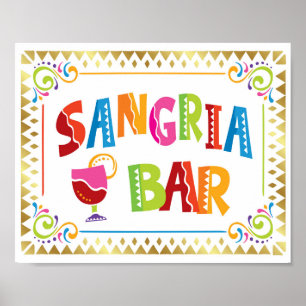 AFFICHE SYMBOLE DE FÊTE BAR SANGRIA
