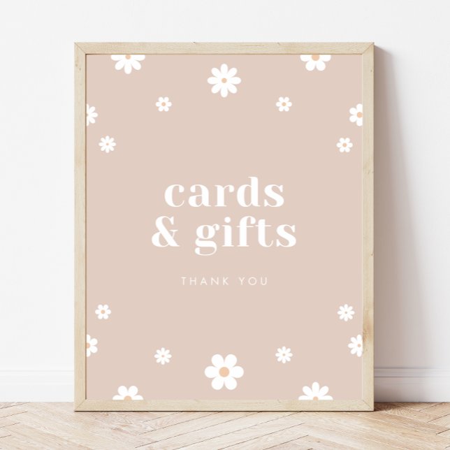 Affiche Symbole de fête d'anniversaire Boho Daisy Cartes e (Créateur téléchargé)