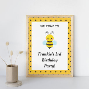 Affiche Symbole de fête d'anniversaire de l'abeille