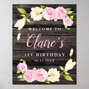 Affiche Symbole de fête d'anniversaire des filles de gerbe