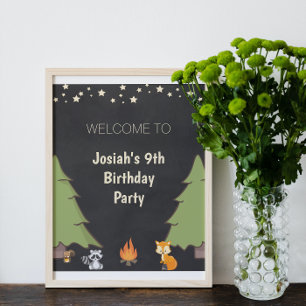 Affiche Symbole de fête d'anniversaire du camp de vacances