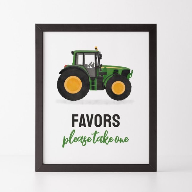 Affiche Symbole de fête d'anniversaire du tracteur (Créateur téléchargé)