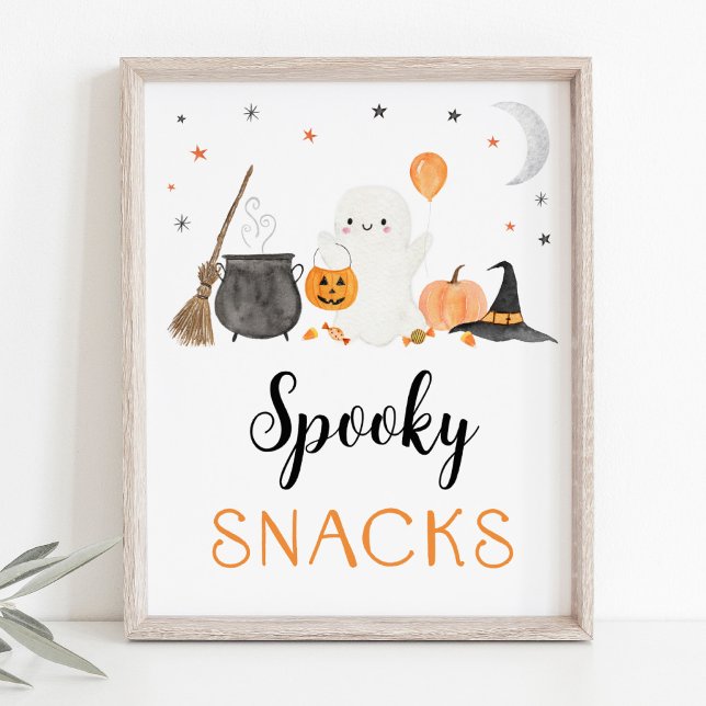 Affiche Symbole de fête de Ghost Halloween Snacks Éffrayan (Créateur téléchargé)