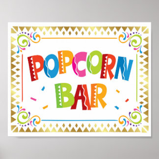 AFFICHE SYMBOLE DE FÊTE DE LA BARRE POPCORN
