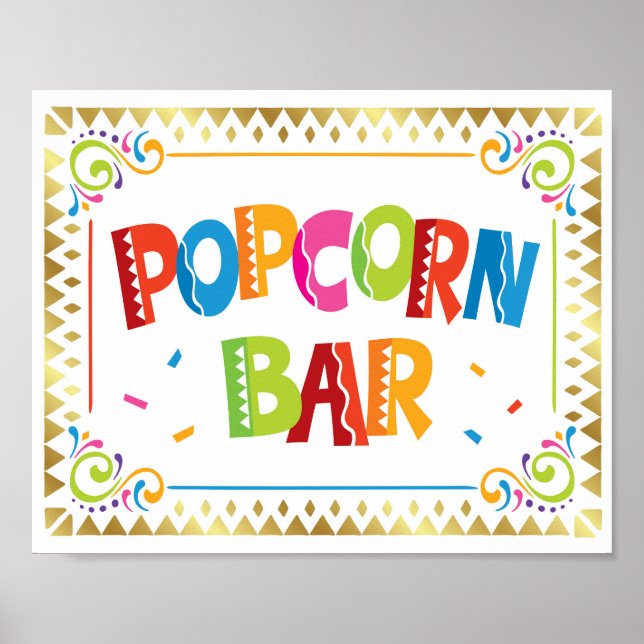 AFFICHE SYMBOLE DE FÊTE DE LA BARRE POPCORN (Devant)