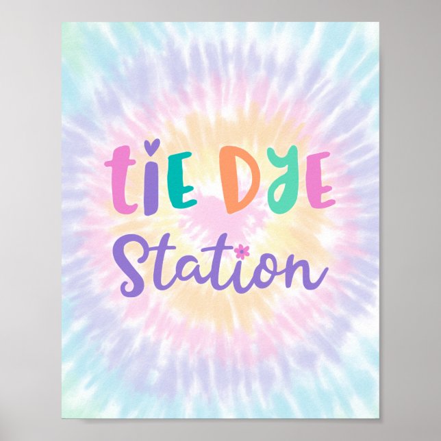 Affiche Symbole de fête de la station Pastel Rainbow Tie D (Devant)