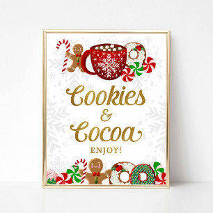 Affiche Symbole de fête de Noël sucré et cacao