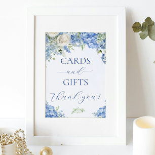 Affiche Symbole de fête des cartes et cadeaux Blue Hydrang