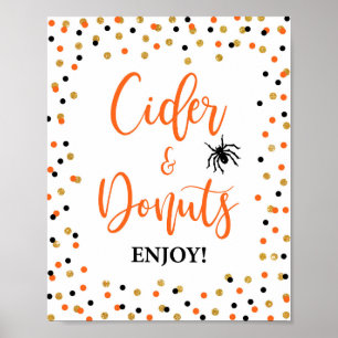 Affiche Symbole de fête du cidre et des beignets d'Hallowe