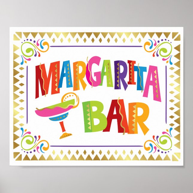 AFFICHE SYMBOLE DE FÊTE MARGARITA BAR (Devant)