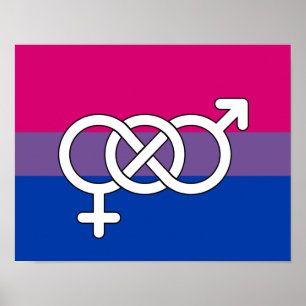 Affiche Symbole de fierté bisexuel