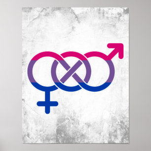 Affiche Symbole de genre bisexuel