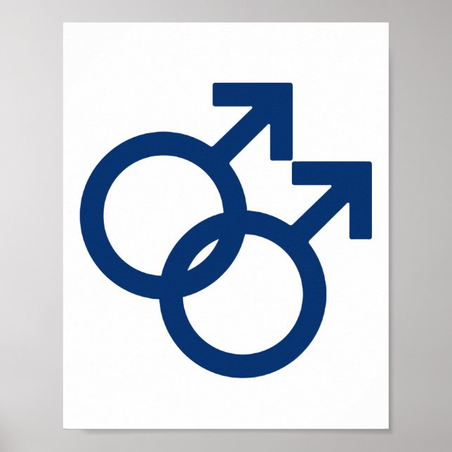 Affiche Symbole de genre des hommes gays MLM (Devant)