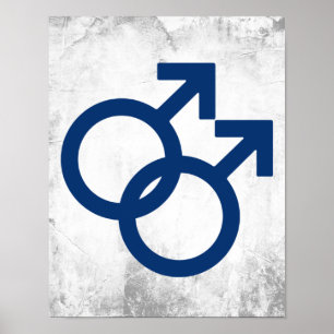 Affiche Symbole de genre des hommes gays MLM