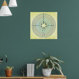 Affiche Symbole de géométrie sacrée - Chartres Labyrinthe 