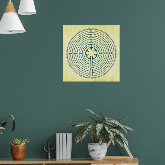 Affiche Symbole de géométrie sacrée - Chartres Labyrinthe  (Salon 1)