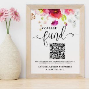 Affiche Symbole de graduation florale du fonds universitai