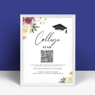 Affiche Symbole de graduation florale du fonds universitai