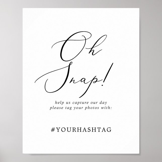 Affiche Symbole de hashtag Mariage Oh Snap (Devant)