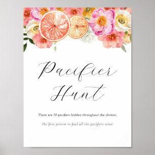 Affiche SYMBOLE DE JEU Baby shower chasse Pacifique
