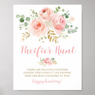 Affiche SYMBOLE DE JEU Baby shower chasse Pacifique