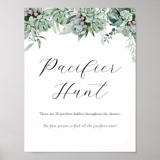 Affiche SYMBOLE DE JEU Baby shower chasse Pacifique (Devant)